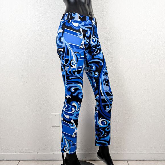 EMILIO PUCCI Fireze Flare leg Trousers Blue print size 36 - Picture 12 of 13